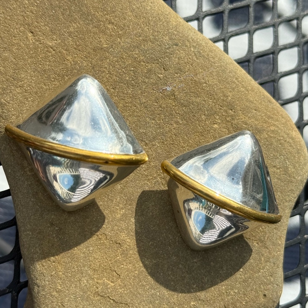 Vintage Sterling Silver Clip-On Earrings - Mexico